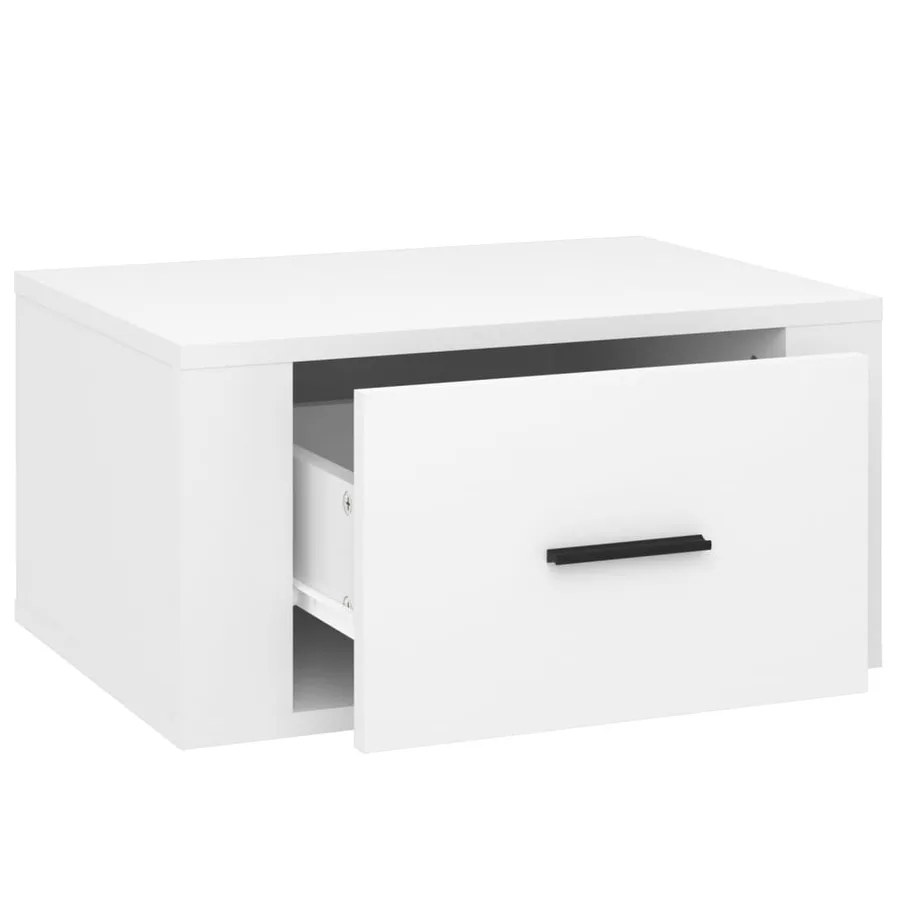 Tables de chevet murales 2 pcs Blanc brillant 50x36x25 cm - 8