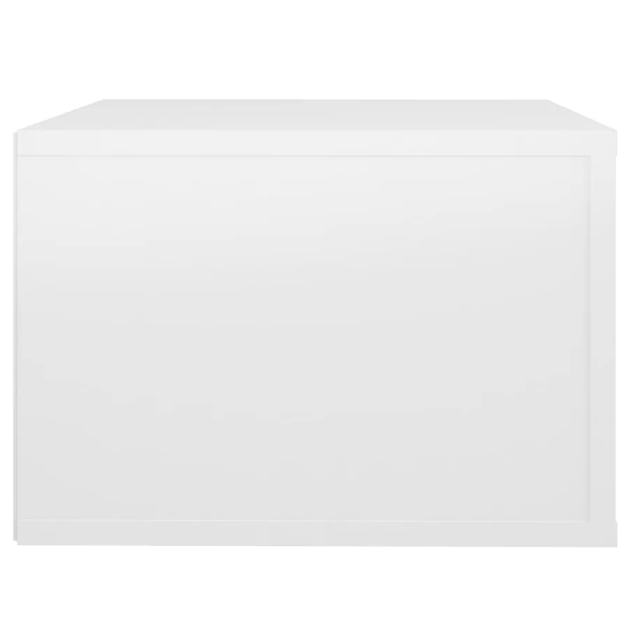 Tables de chevet murales 2 pcs Blanc brillant 50x36x25 cm - 9