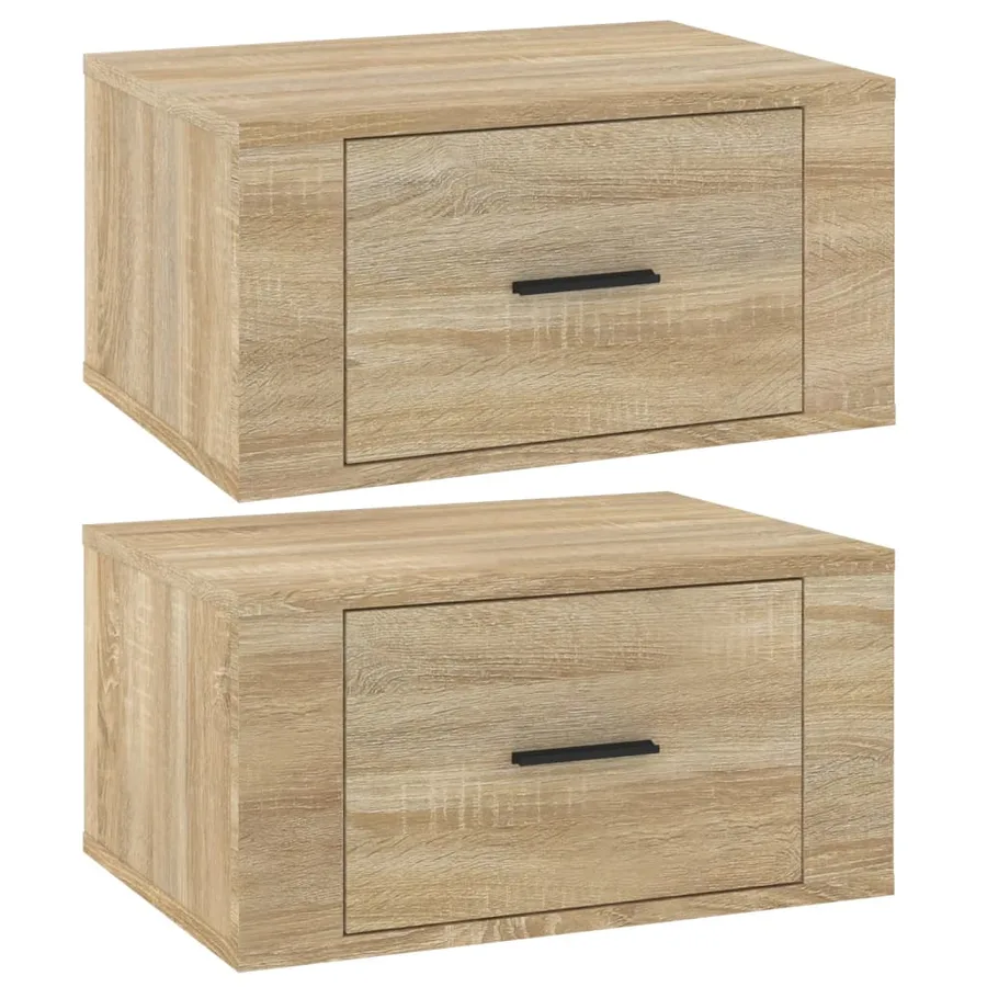 Tables de chevet murales 2 pcs Chêne sonoma 50x36x25 cm - 2