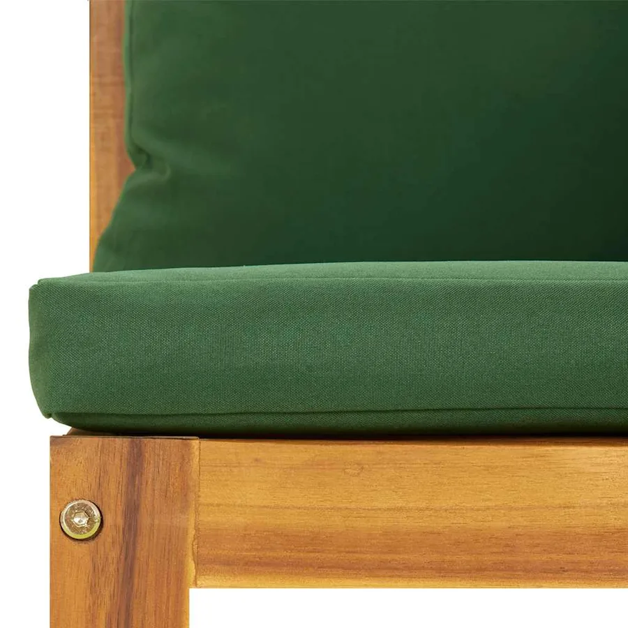 Canapés d'angle sectionnels 2 pcs coussins verts Bois acacia - 7