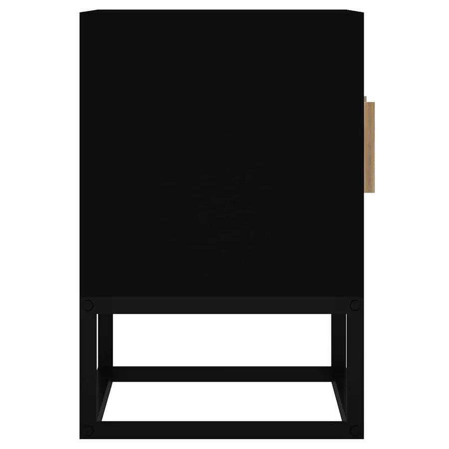 Meuble TV noir 105x30x45 cm bois d'ingénierie et fer - 5