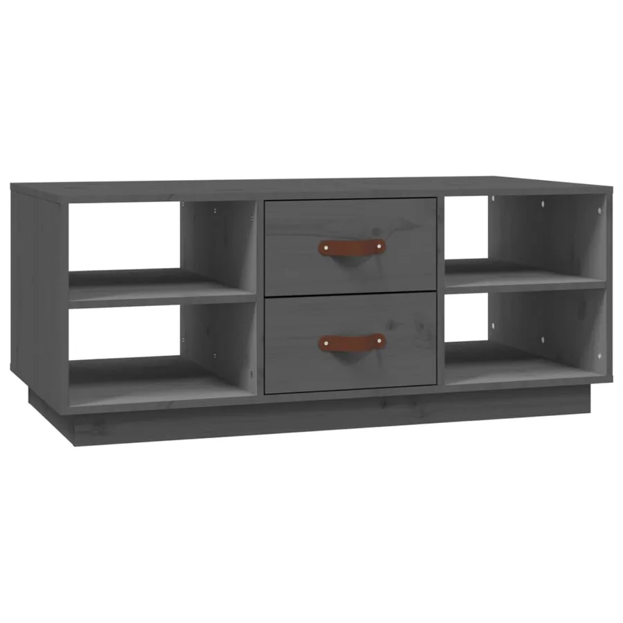 Table basse Gris 100x50x41 cm Bois massif de pin - 2