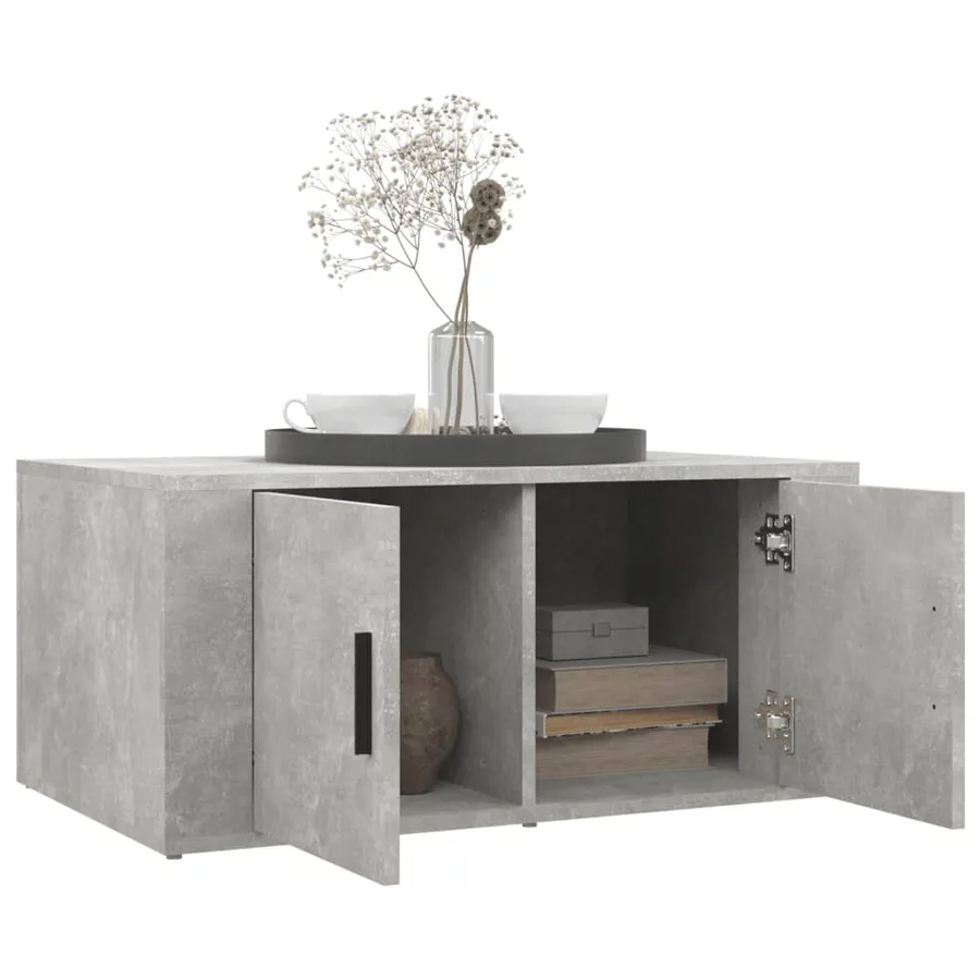 Table basse Gris béton 80x50x36 cm Bois d'ingénierie - 4