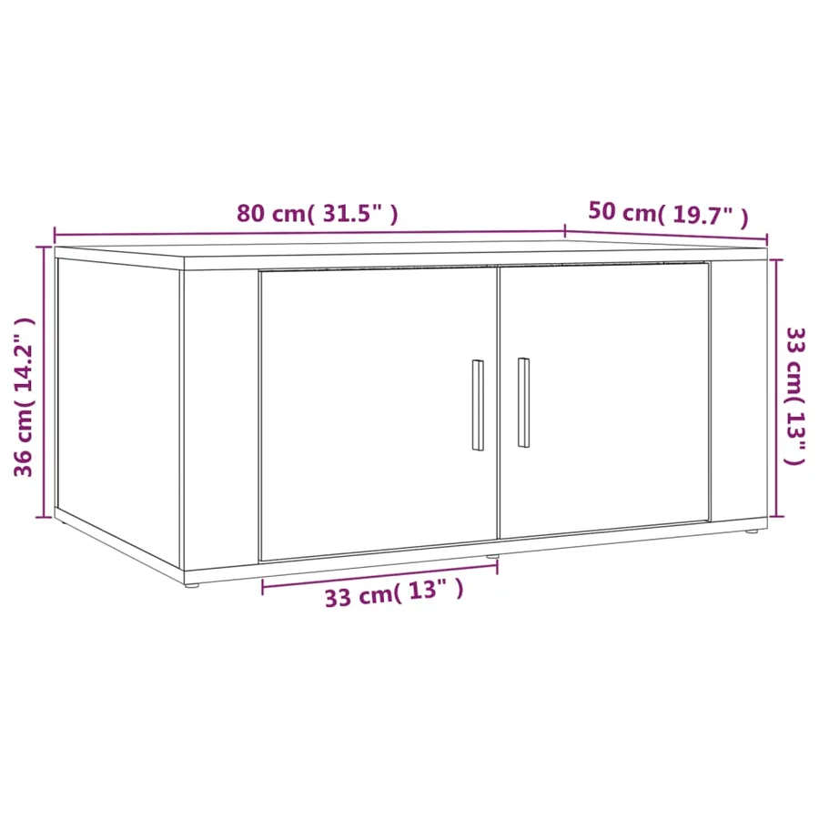 Table basse Gris béton 80x50x36 cm Bois d'ingénierie - 9