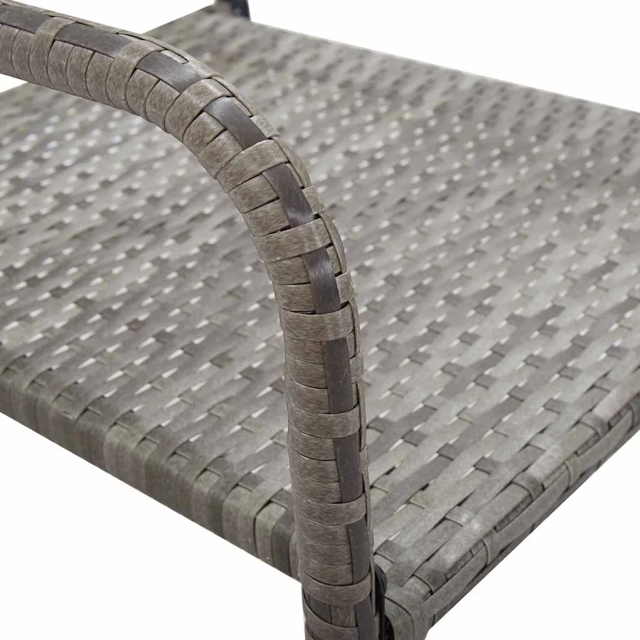 Chaise à dîner de jardin empilable lot de 2 gris résine tressée - 6