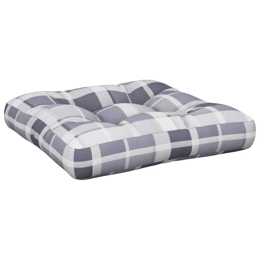 Coussins de palette lot de 2 motif à carreaux gris tissu - 4