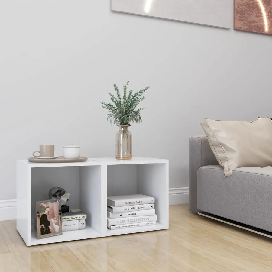 Meubles TV 2 pcs Blanc 37x35x37 cm Bois d’ingénierie - 7