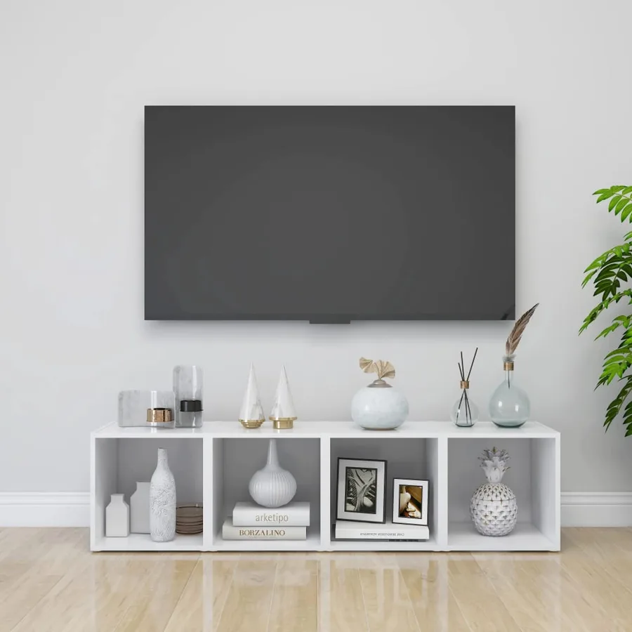 Meubles TV 2 pcs Blanc 37x35x37 cm Bois d’ingénierie - 8