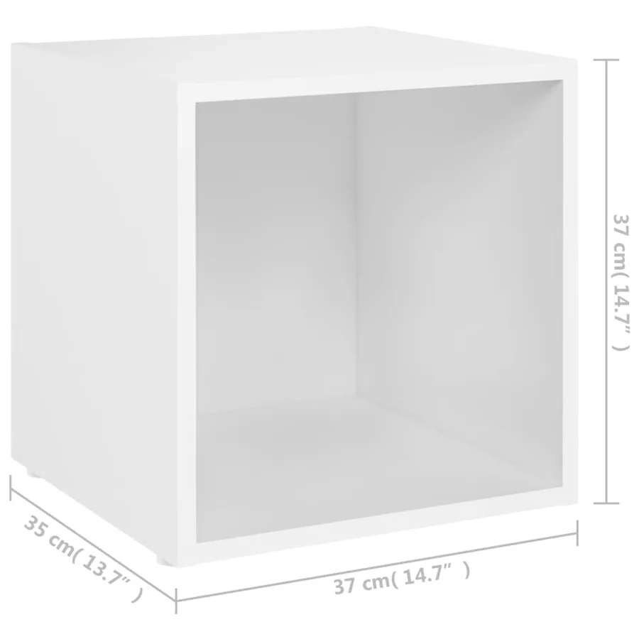Meubles TV 2 pcs Blanc 37x35x37 cm Bois d’ingénierie - 9