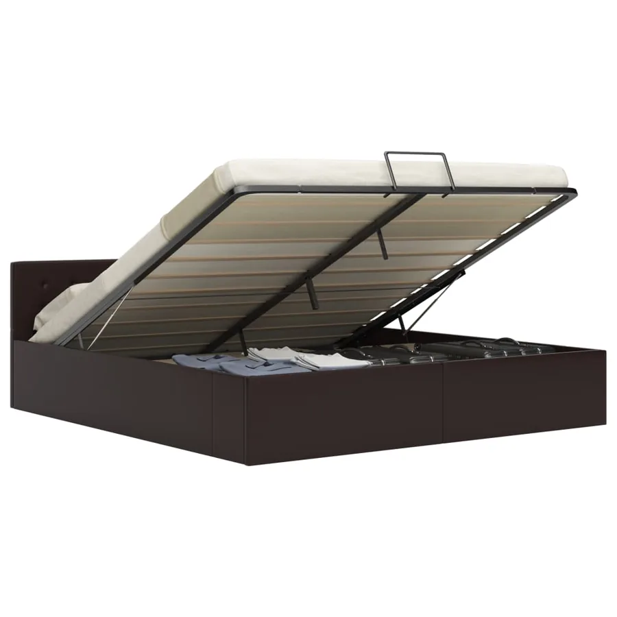 Cadre de lit avec rangement hydraulique Similicuir 180x200 cm