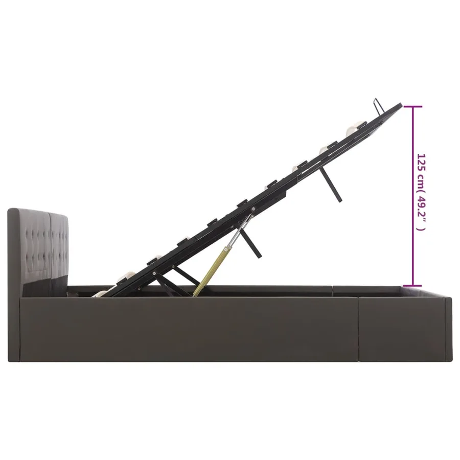 Cadre de lit avec rangement hydraulique Similicuir 180x200 cm - 11