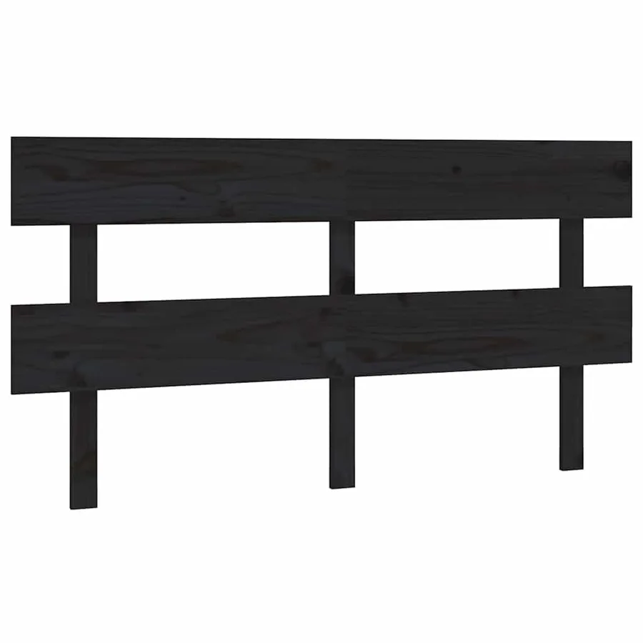 Tête de lit Noir 164x3x81 cm Bois massif de pin - 2