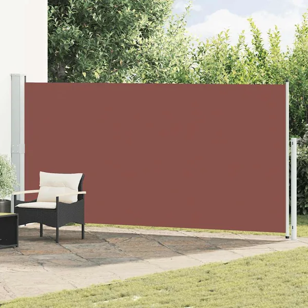 Auvent latéral rétractable de patio 180x500 cm Marron