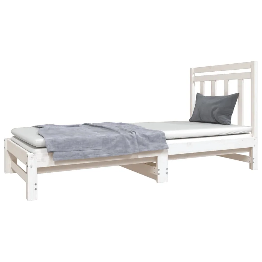 Lit coulissant sans matelas blanc 2x(90x190) cm - 3