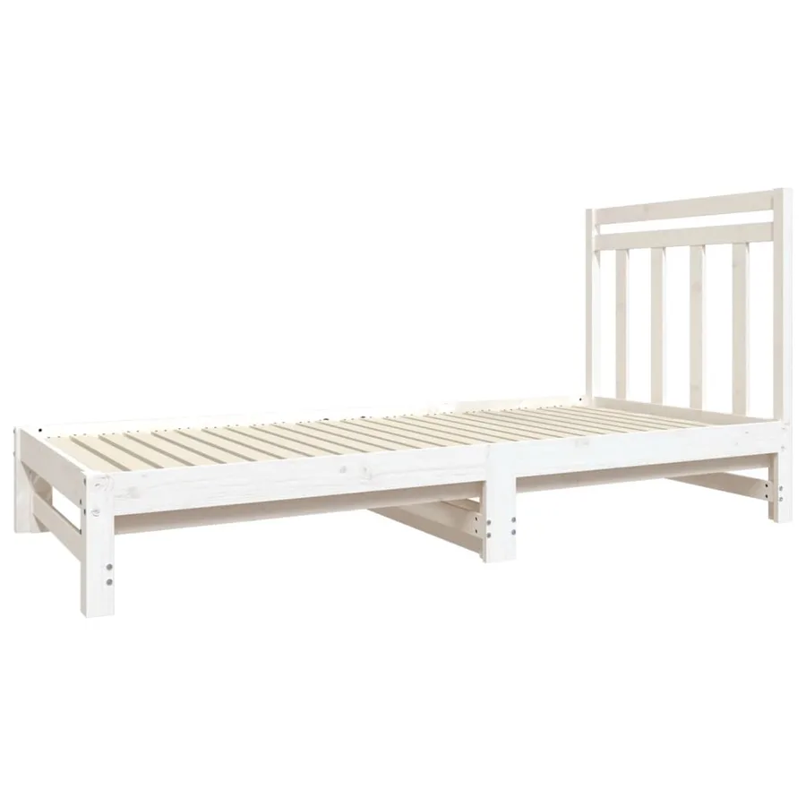 Lit coulissant sans matelas blanc 2x(90x190) cm - 4