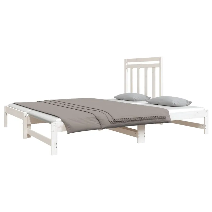Lit coulissant sans matelas blanc 2x(90x190) cm - 9