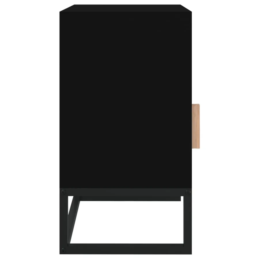 Table de chevet noir 40x30x55,5 cm bois d’ingénierie et fer - 7