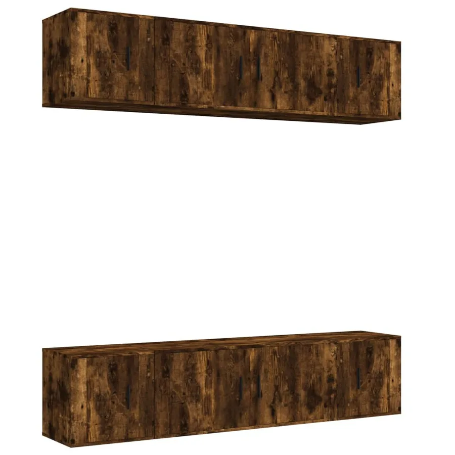 Ensemble de meubles TV 6 pcs Chêne fumé Bois d'ingénierie - 2