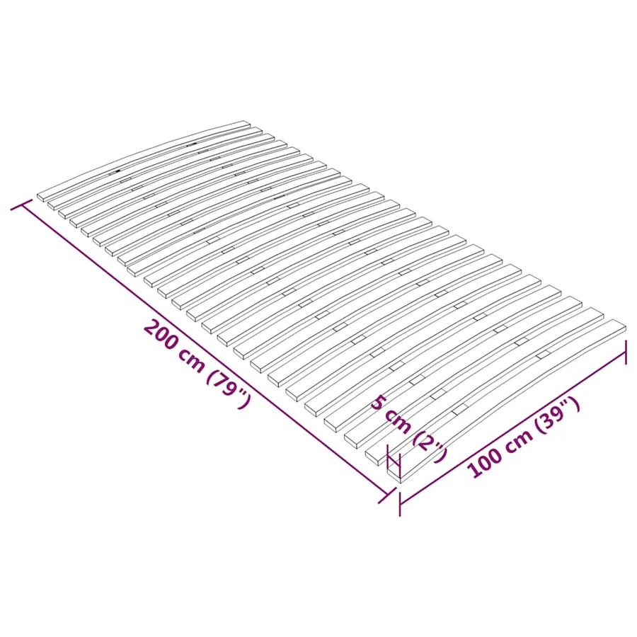 Latte de rechange pour sommier avec 24 lattes 100 x 200 cm - 7