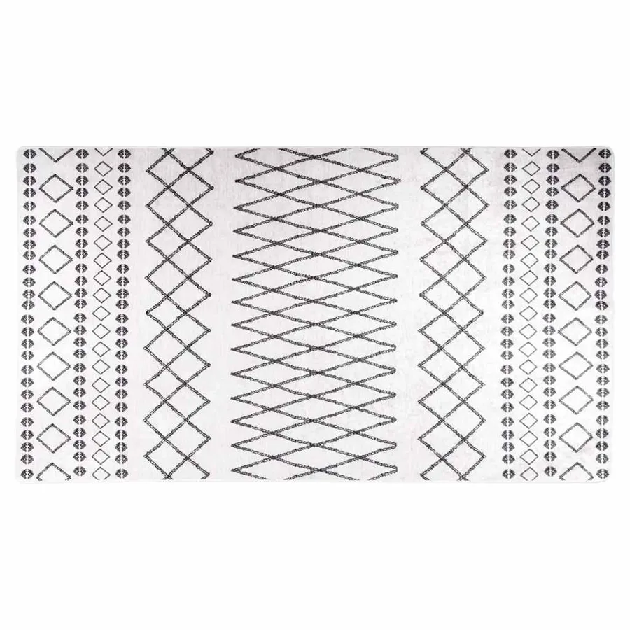Tapis lavable 190x300 cm noir et blanc - 2