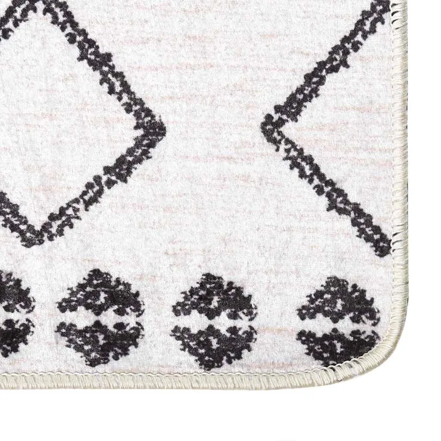 Tapis lavable 190x300 cm noir et blanc - 3