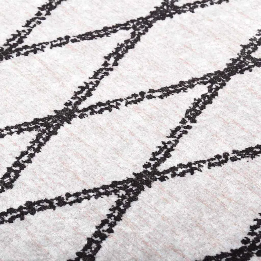 Tapis lavable 190x300 cm noir et blanc - 5