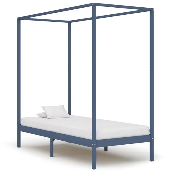 Cadre de lit à baldaquin sans matelas bois massif 100x200 cm