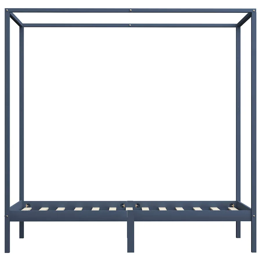 Cadre de lit à baldaquin sans matelas bois massif 100x200 cm - 4