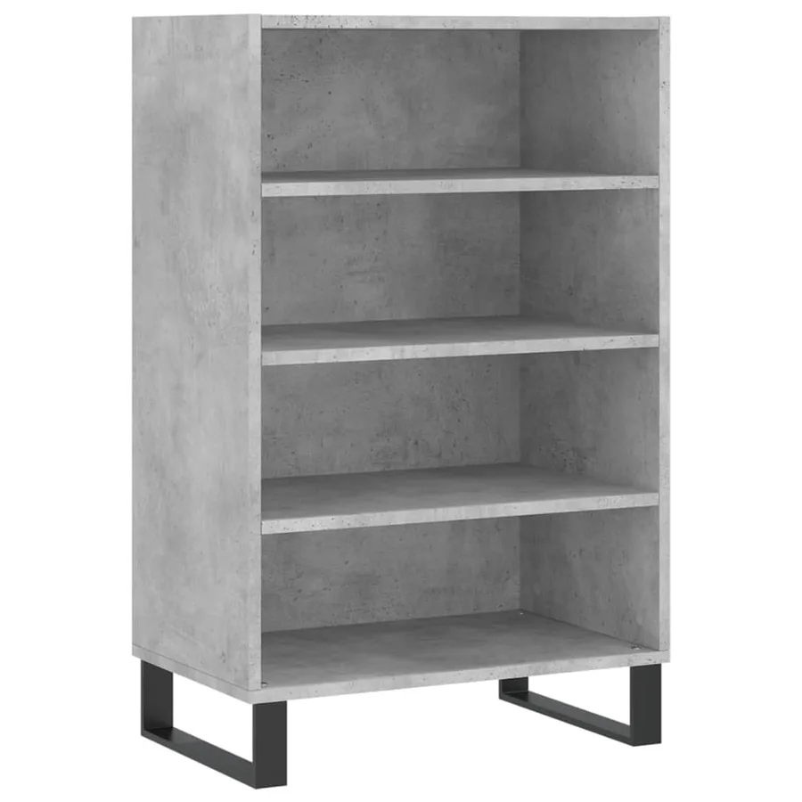Buffet haut gris béton 57x35x90 cm bois d'ingénierie - 2