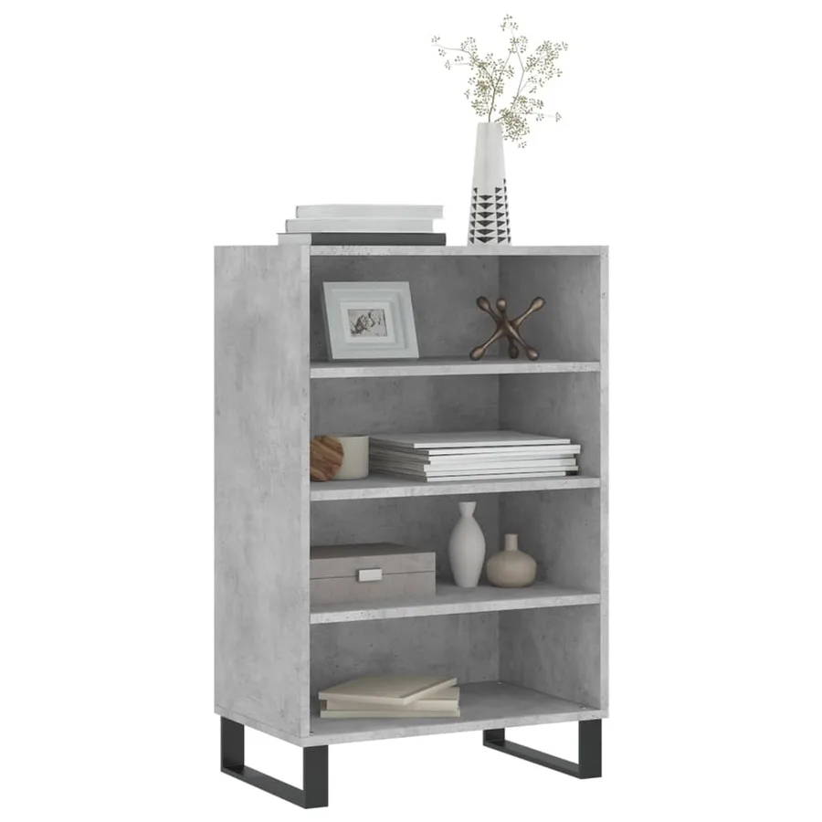 Buffet haut gris béton 57x35x90 cm bois d'ingénierie - 3