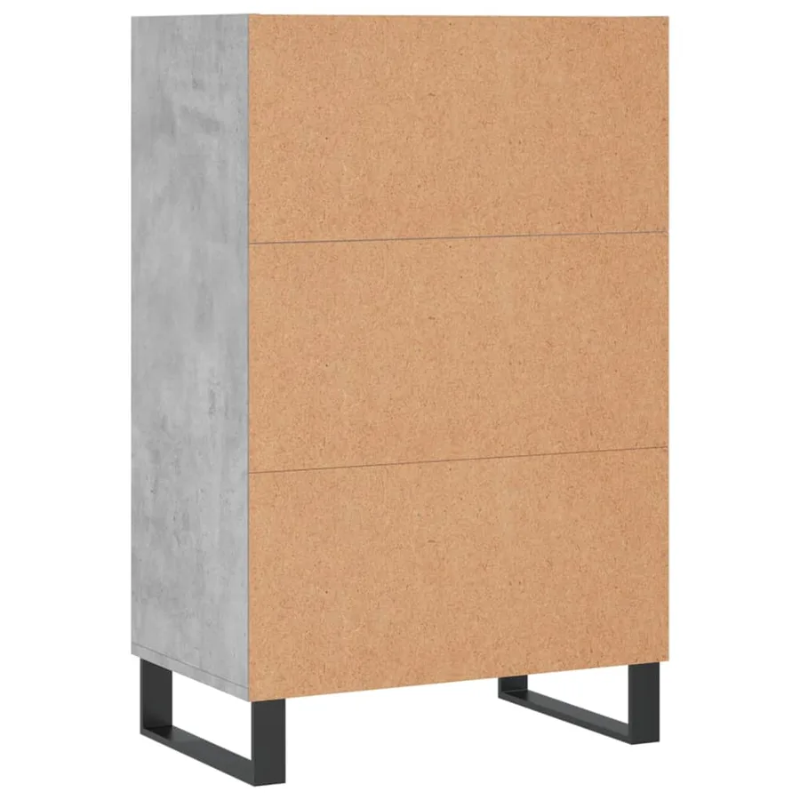 Buffet haut gris béton 57x35x90 cm bois d'ingénierie - 6