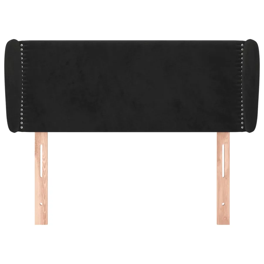 Tête de lit avec oreilles Noir 93x23x78/88 cm Velours - 3