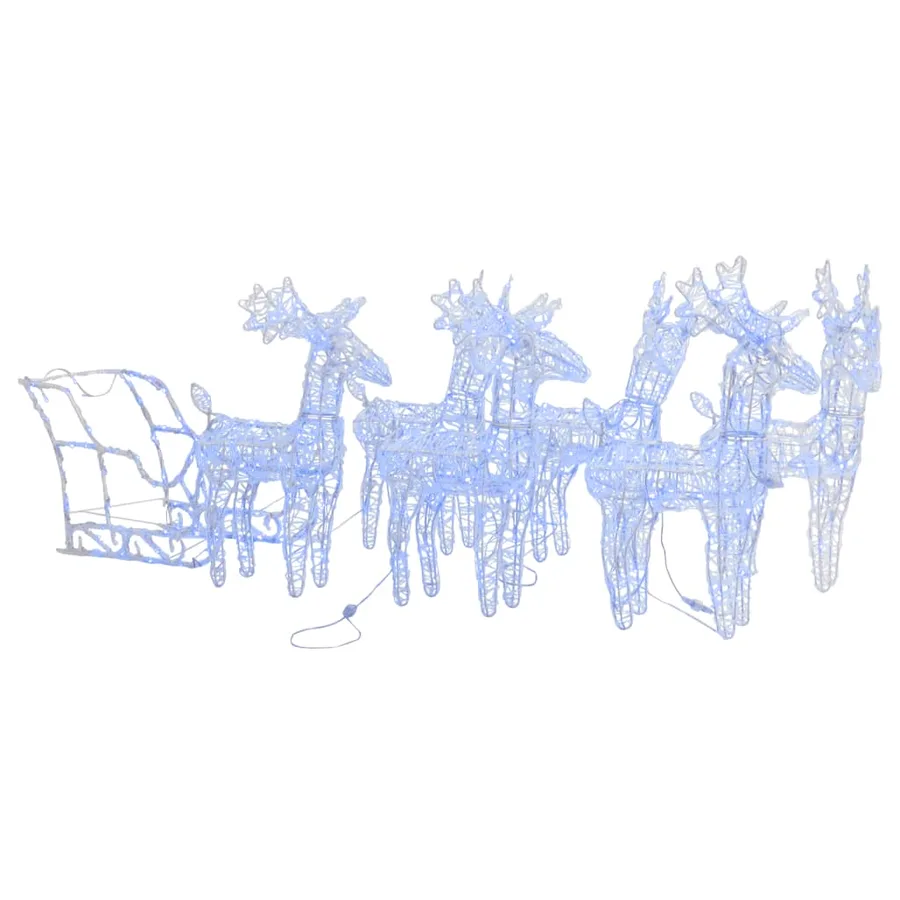 Décoration de Noël Rennes et traîneau 320 LED Acrylique - 2