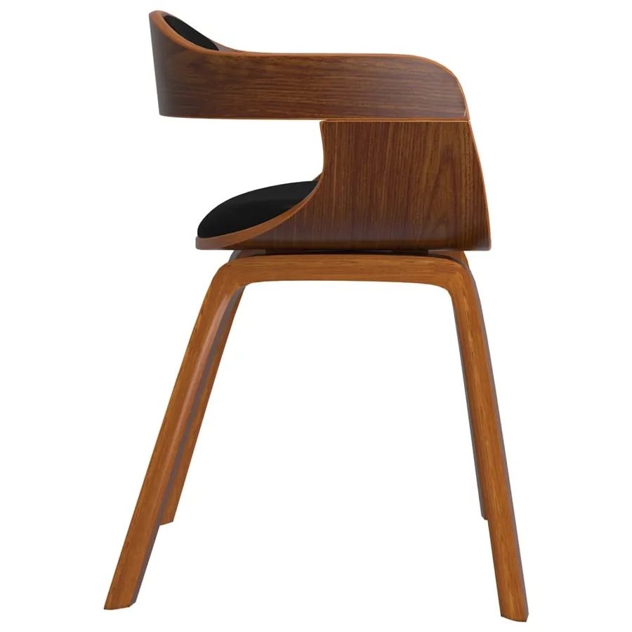Chaises à manger lot de 4 noir bois courbé et similicuir - 5