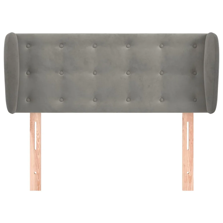 Tête de lit avec oreilles Gris clair 83x23x78/88 cm Velours - 3
