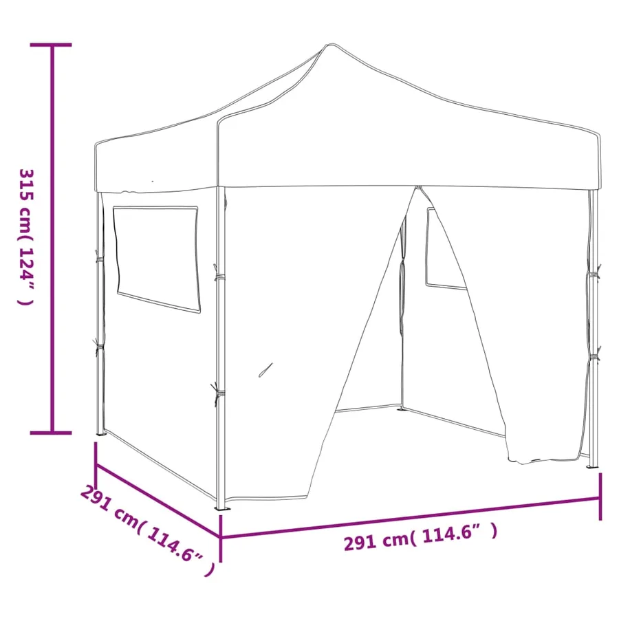 Tente pliable verte 3 x 3 m avec 4 parois - 11