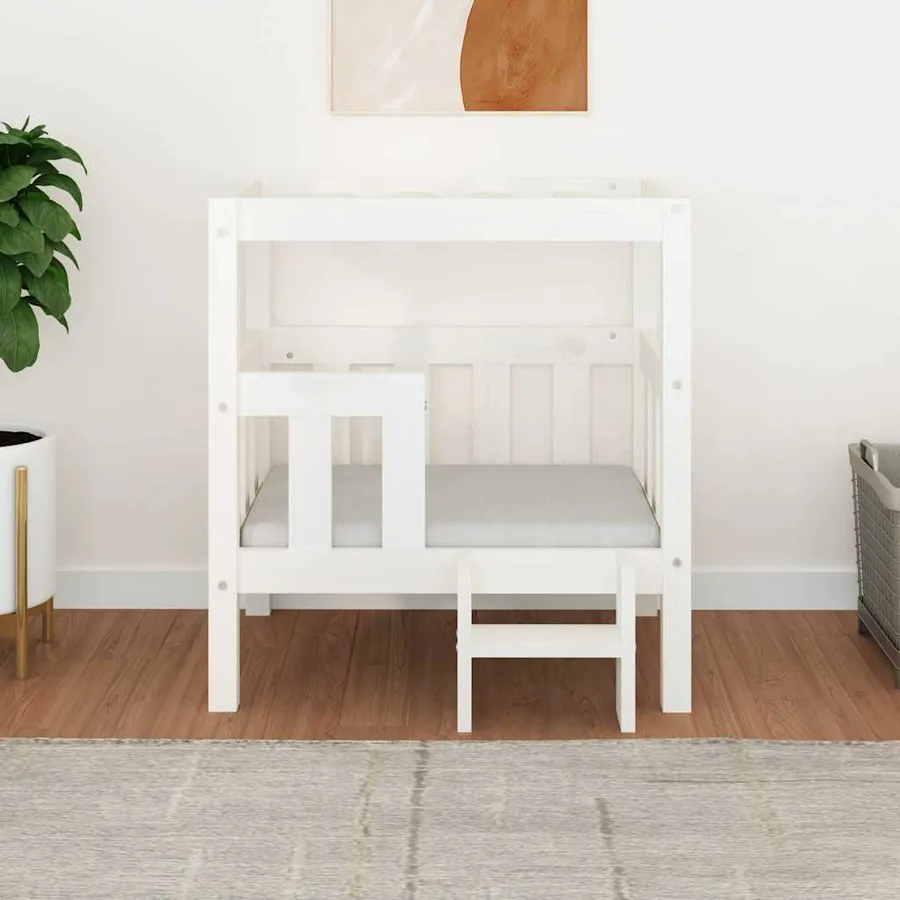 Lit pour chien Blanc 65,5x50,5x70 cm Bois de pin solide - 3