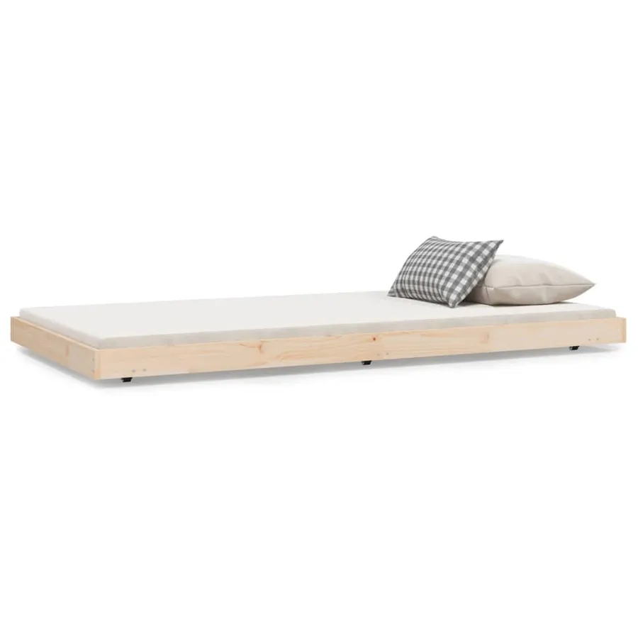 Cadre de lit sans matelas 100x200 cm bois massif de pin - 2