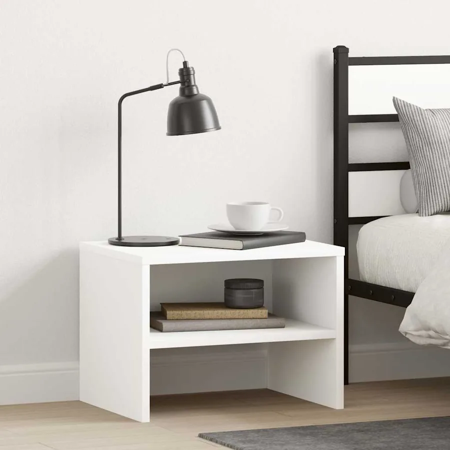 Tables de chevet 2 pcs Blanc 40x30x30 cm Bois d'ingénierie
