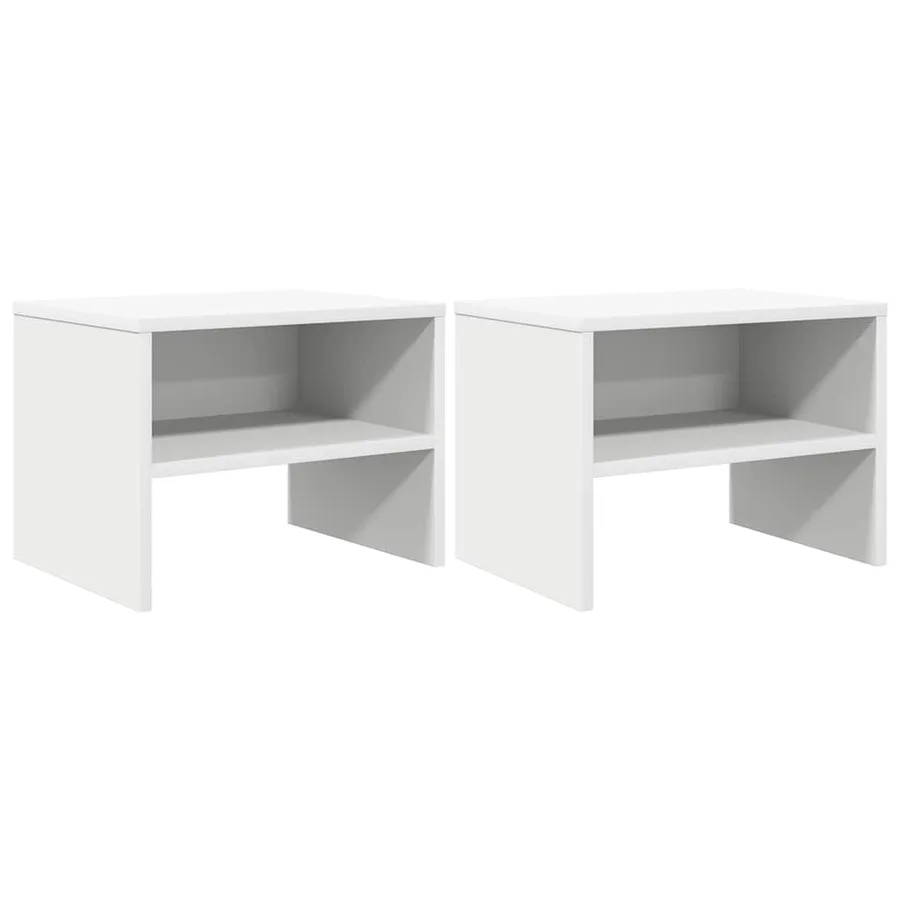 Tables de chevet 2 pcs Blanc 40x30x30 cm Bois d'ingénierie - 2