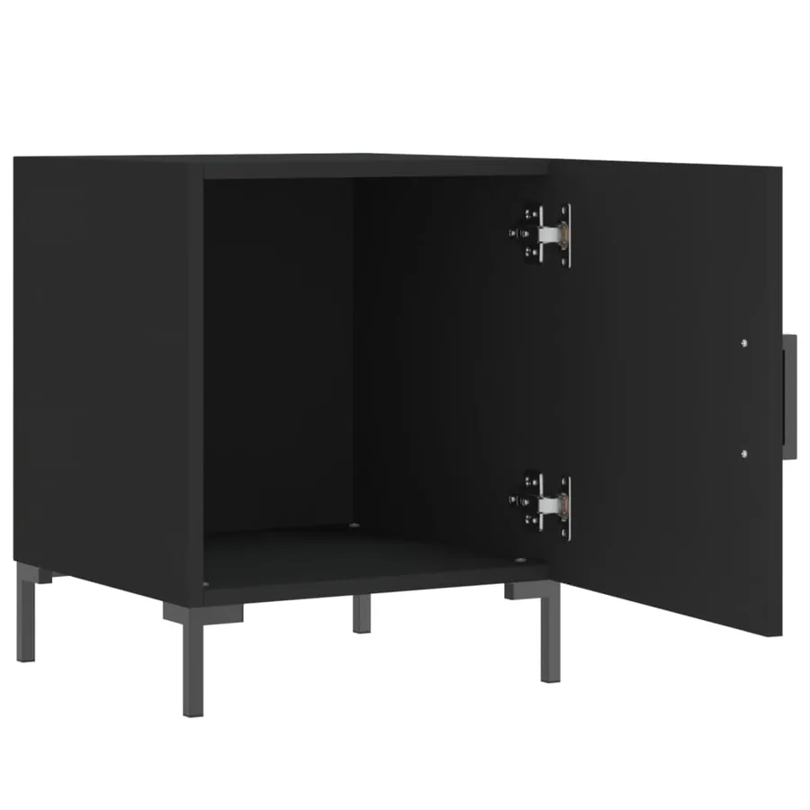 Tables de chevet 2 pcs noir 40x40x50 cm bois d’ingénierie - 6