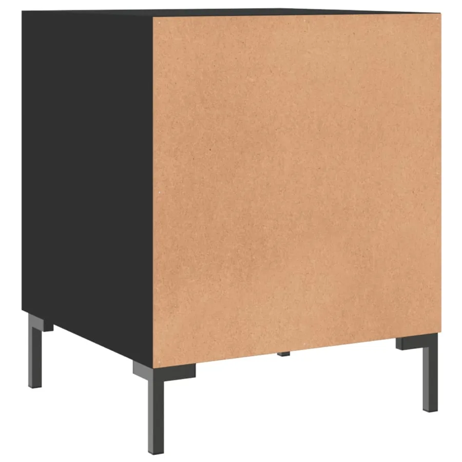 Tables de chevet 2 pcs noir 40x40x50 cm bois d’ingénierie - 8