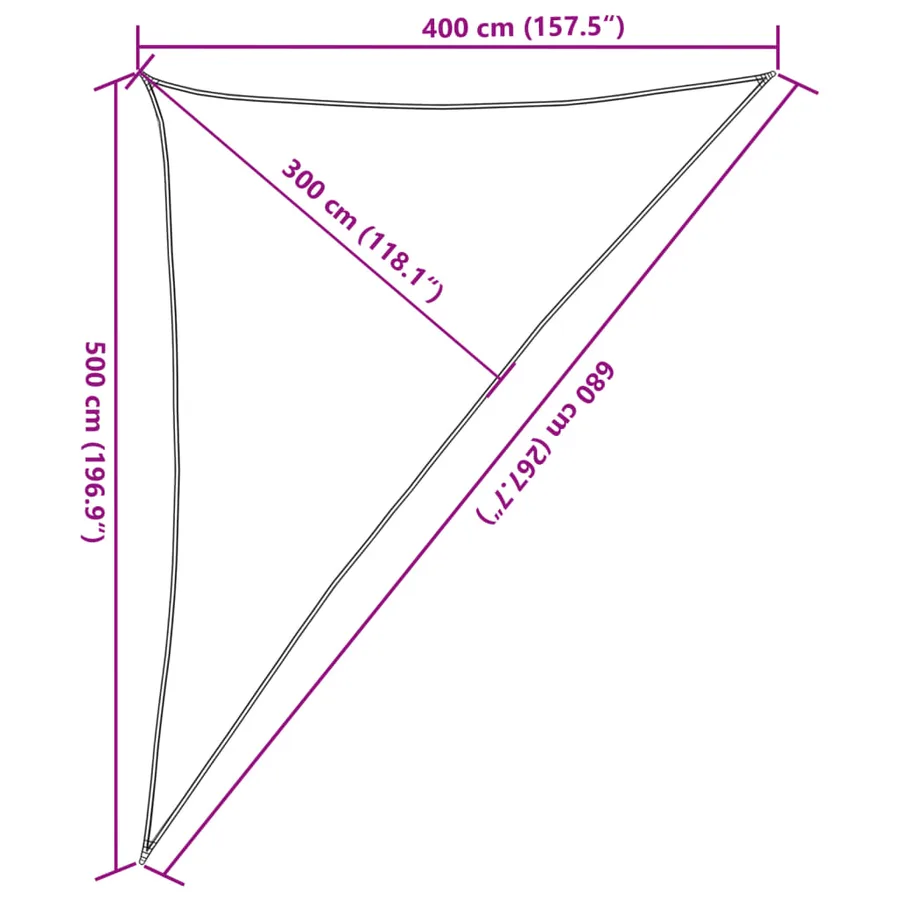 Voile d'ombrage 160 g/m² Vert clair 4x5x6,8 m PEHD - 10
