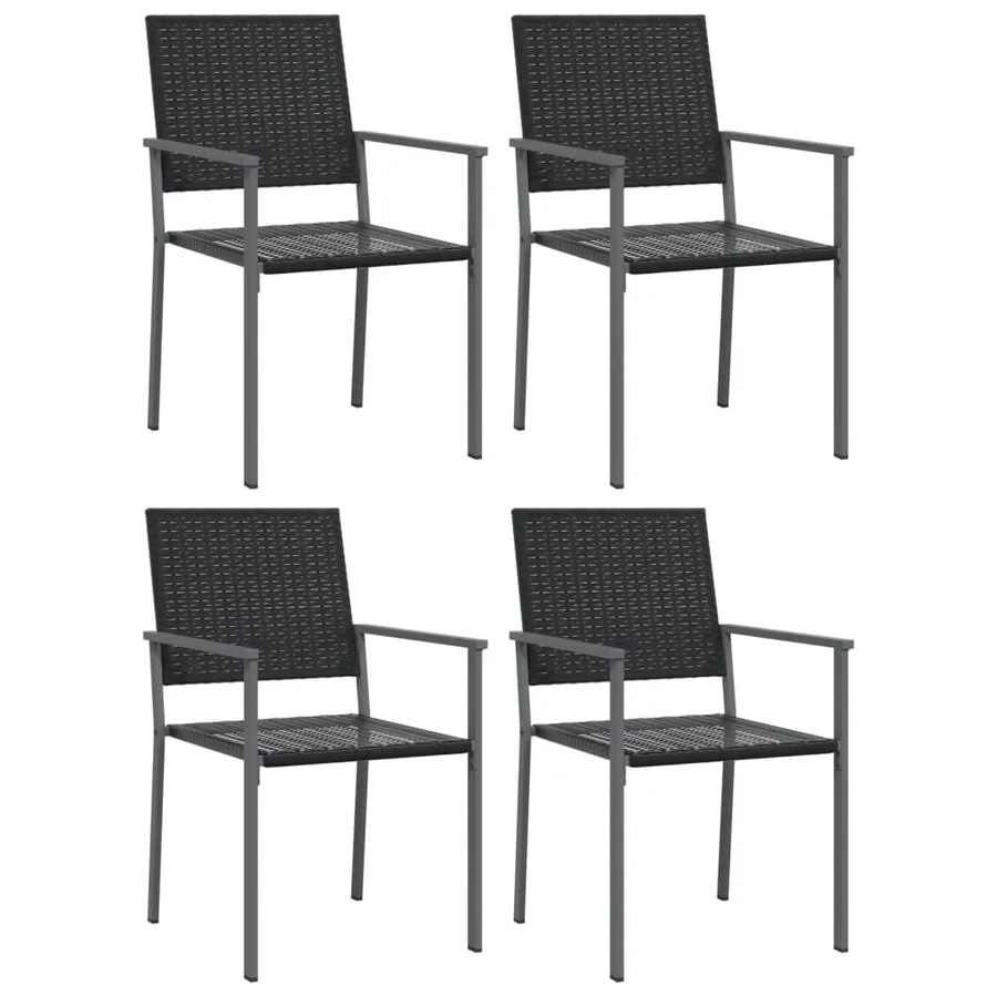 Ensemble à manger de jardin 5 pcs résine tressée acier - 4