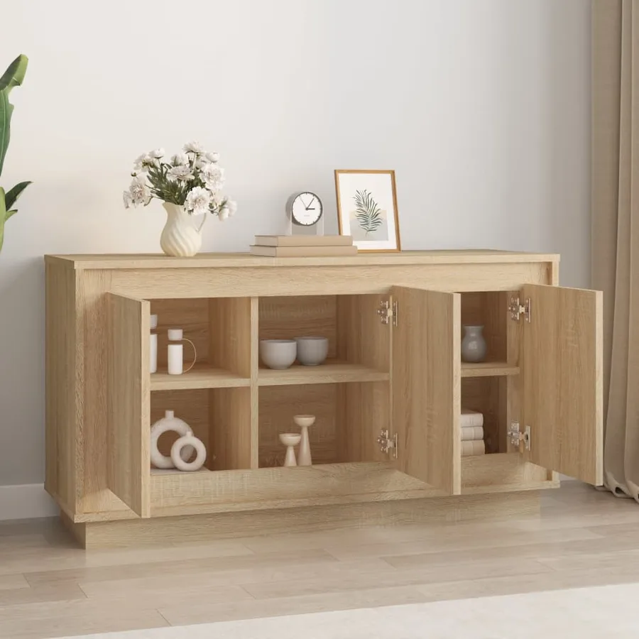 Buffet chêne sonoma 102x35x55 cm bois d'ingénierie - 3
