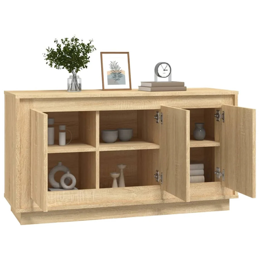 Buffet chêne sonoma 102x35x55 cm bois d'ingénierie - 4