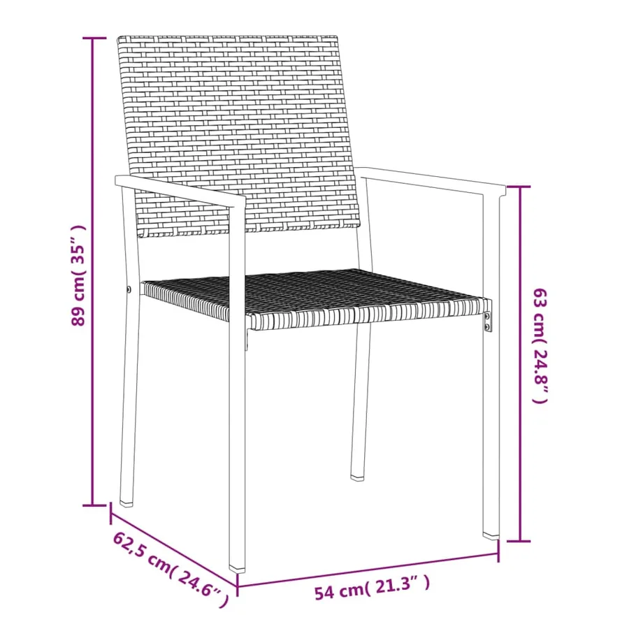 Ensemble à manger de jardin 5 pcs résine tressée acier - 9
