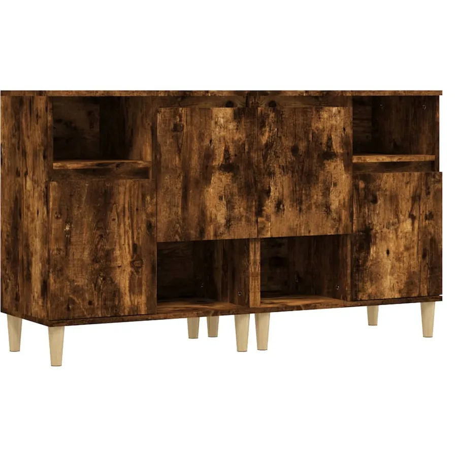Buffets 2 pcs chêne fumé 60x35x70 cm bois d'ingénierie - 2
