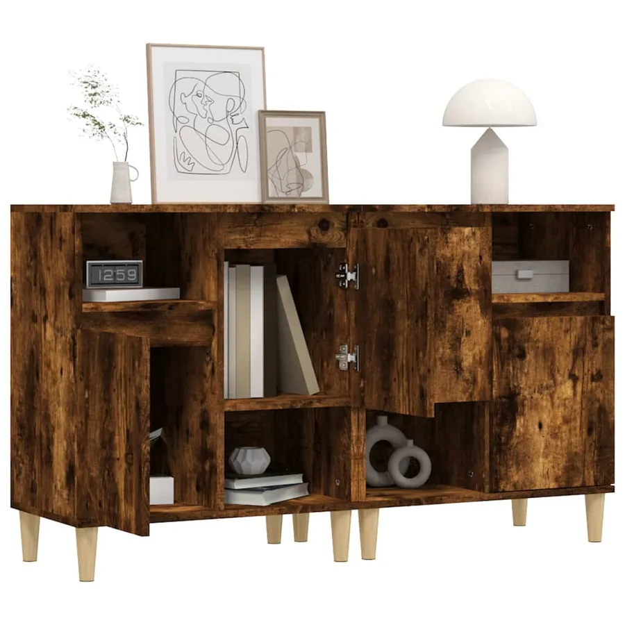 Buffets 2 pcs chêne fumé 60x35x70 cm bois d'ingénierie - 4