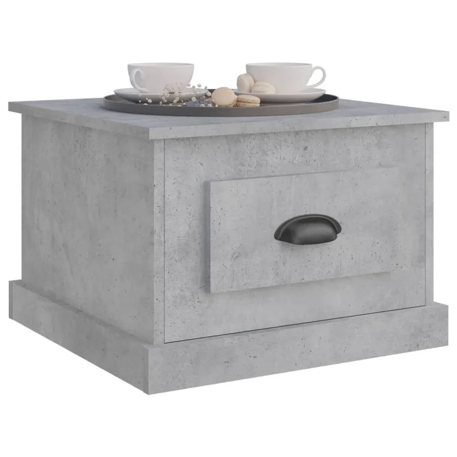 Table basse gris béton 50x50x35 cm bois d'ingénierie - 4